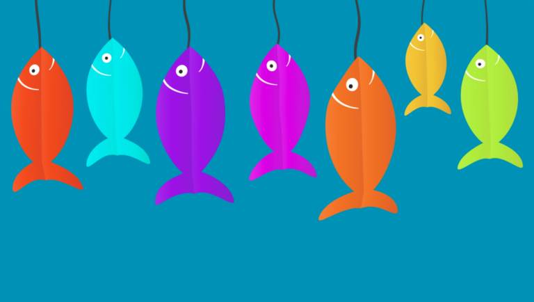 Illustration poissons colorés pour 1er avril